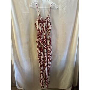 Harlow & Rose Red & White Abstract Romper – L